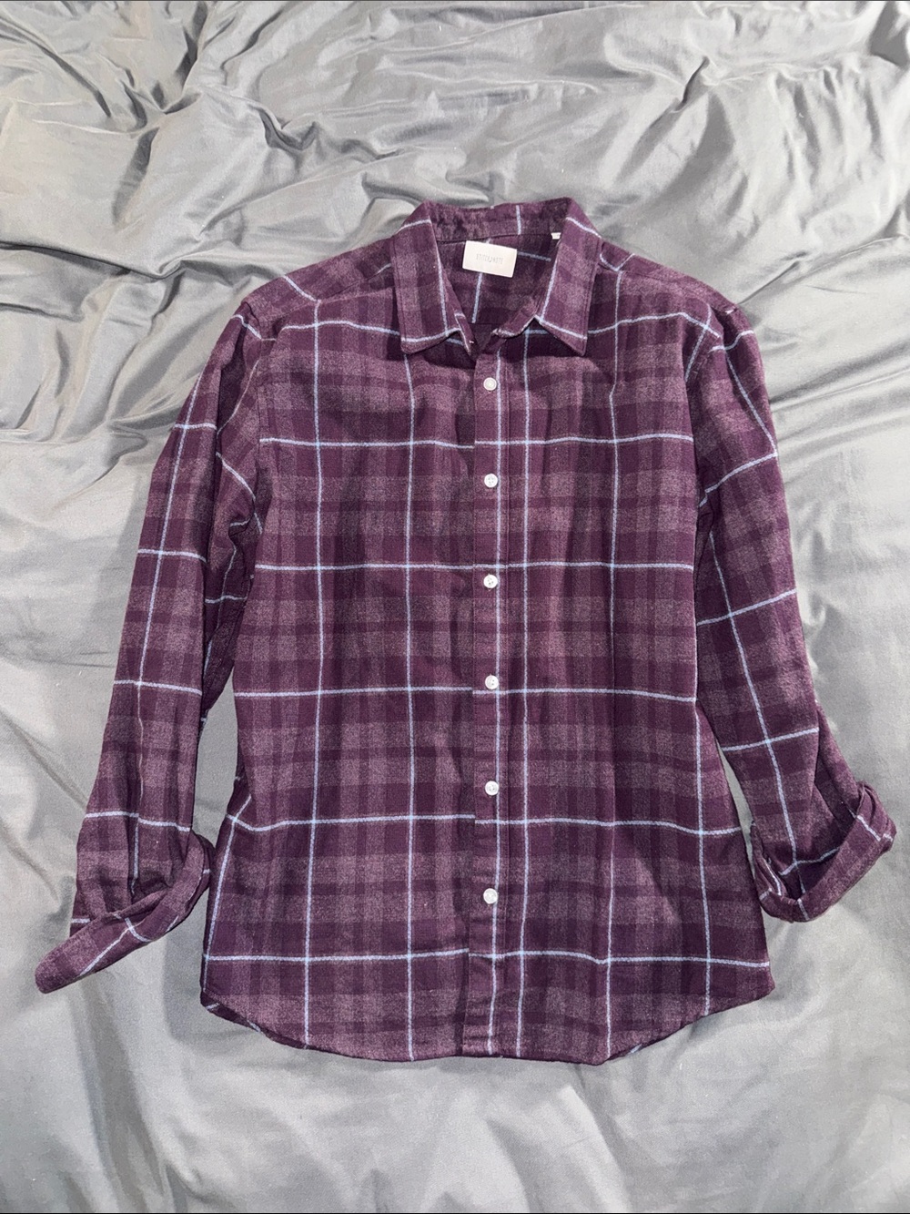 Stitch Note Purple Plaid Button-Down Shirt
